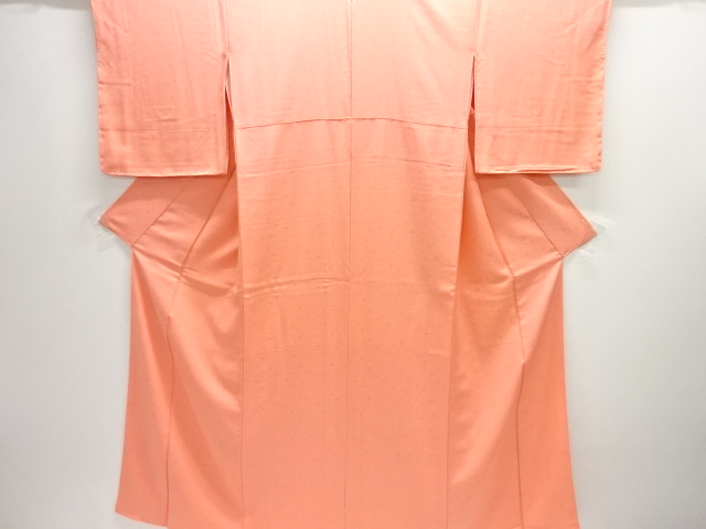 未使用品　花唐草模様織り出し一つ紋色無地着物